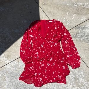 Red Long Sleeve Dress